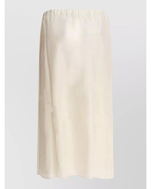 Loulou de Saison Natural Cotton Silk Straight Skirt