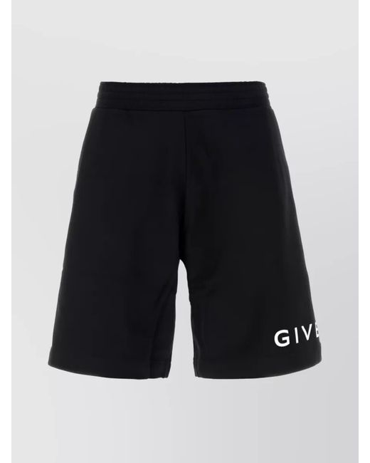 Givenchy Blue Cotton Logo-Print Bermuda Shorts for men