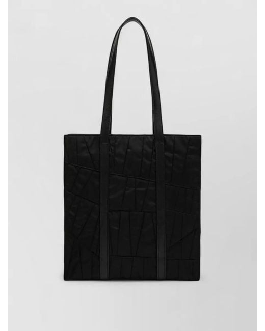Prada Black Tote Bag Dual Handles Embellished Quilting