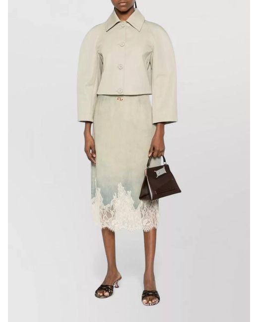 DIESEL Natural Cropped Collared Blazer Raglan Sleeves Blend