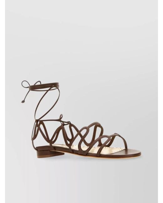 Manolo Blahnik Metallic Leather Sandals