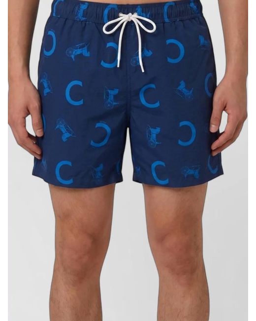 Céline Blue Printed Mid-Rise Swim Shorts for men