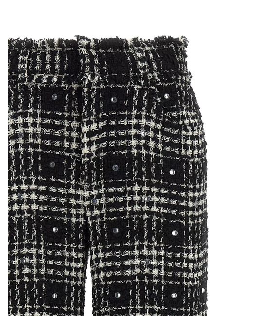 GIUSEPPE DI MORABITO Black Checked Wide-Leg Trousers