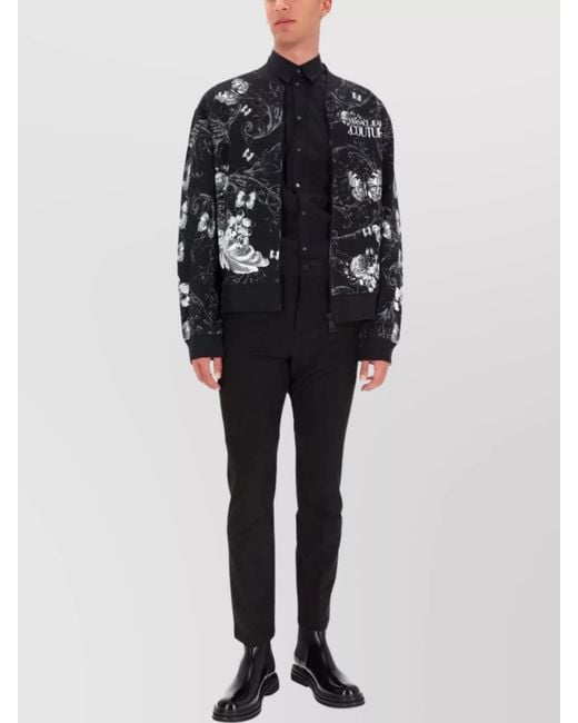 Versace Jeans Couture Black Cotton Bomber Jacket for men