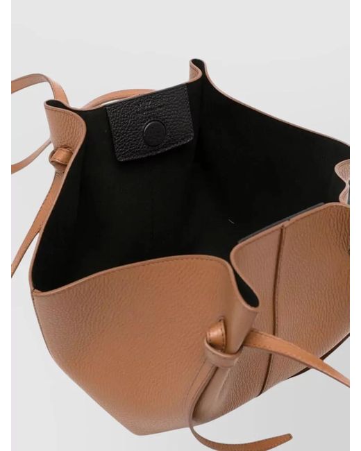 Yuzefi Brown Mochi Shoulder Tote Bag Knot Detail