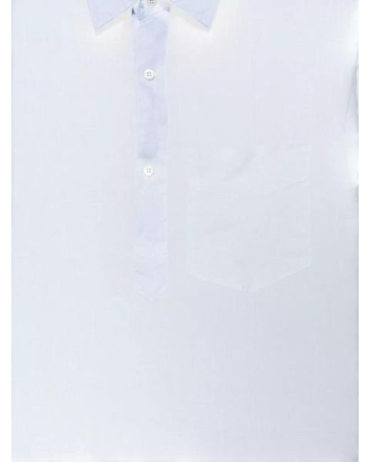 Aspesi White Button Down Collar Long Sleeve Silk Shirt for men