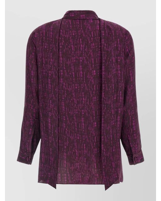 Gianluca Capannolo Purple Katherine Shirt Relaxed Fit Print Tie Detail