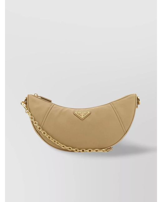 Prada Natural Re-Nylon Demi-Lune Shoulder Bag