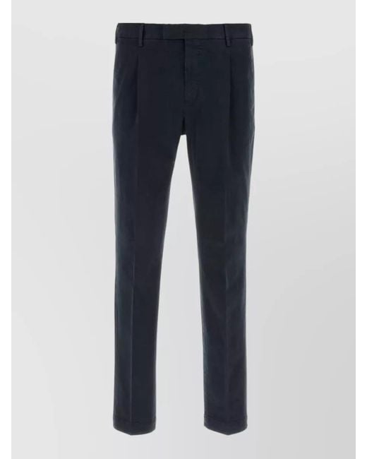 PT Torino Blue Stretch Cotton Tailored Pants Belt Loops for men