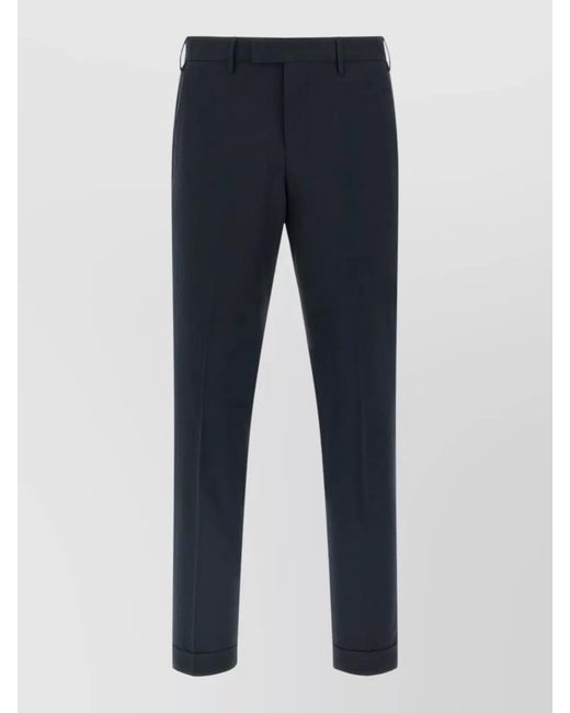 PT Torino Blue Master Tailored Pants Belt Loops Front Crease for men
