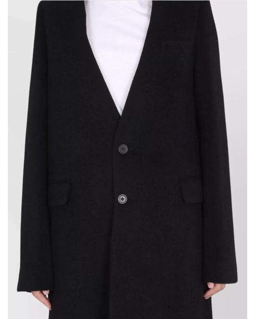 Ann Demeulemeester Black Wool Single Breasted Coat