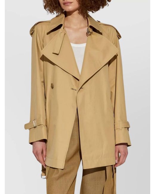 Burberry Natural Cotton Double-Breasted Belted Trench Jacket