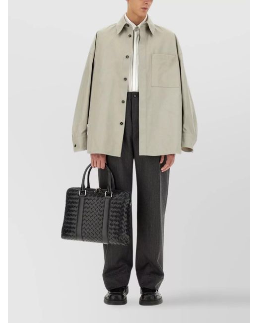 Bottega Veneta Natural Cotton Twill Oversized Shirt for men