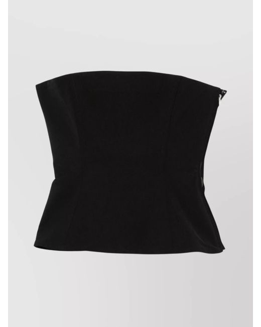 Jean Paul Gaultier Black Strapless Top Featuring Peplum Hem