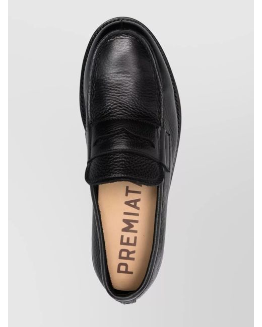 Premiata Black Leather Penny Loafers for men