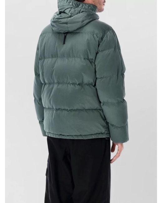Stone Island Green Hooded Puffer Jacket for men