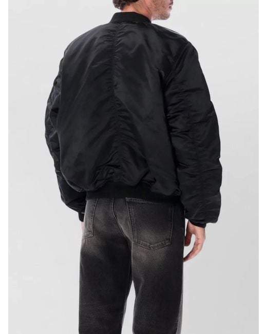 Alpha Industries Black Quilted Relaxed-Fit Padded Bomber Jacket for men