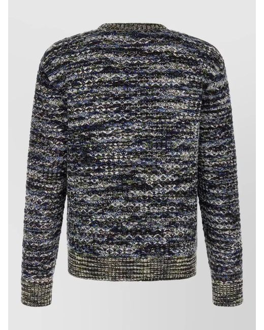 Missoni Gray Regular Crew Neck 3D Knit Sweater for men