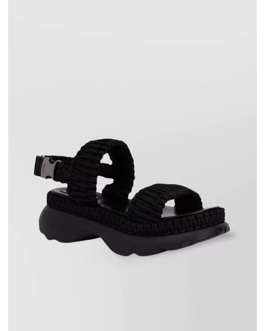 Moncler Black Braided Sandals