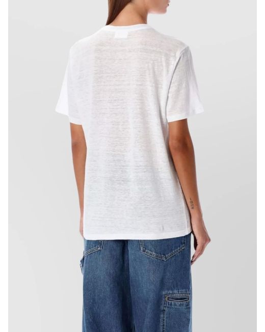 Isabel Marant White Relaxed Fit Lightweight Round Neck Top