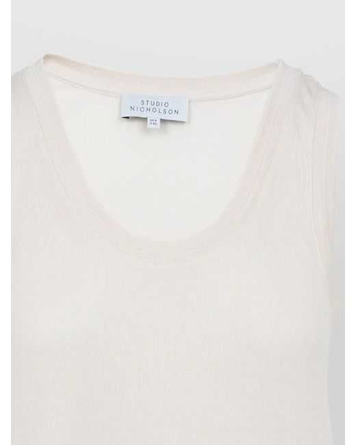 Studio Nicholson White Lyocell Ribbed Vest