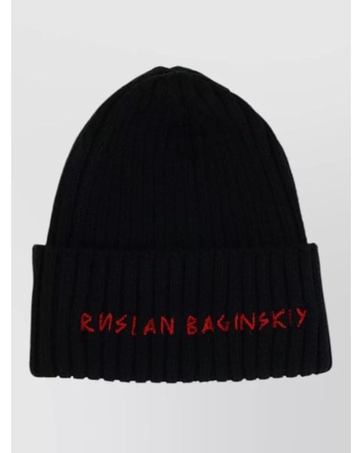 Ruslan Baginskiy Black Casual Ribbed Texture Stretch Fit Hat