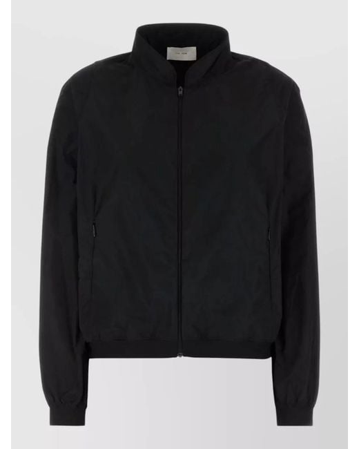 The Row Black Polyester Windbreaker High Collar Elasticated Cuffs