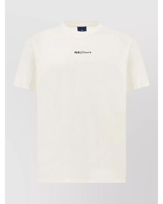 Paul & Shark White Logo Cotton Jersey Short Sleeve T Shirt for men