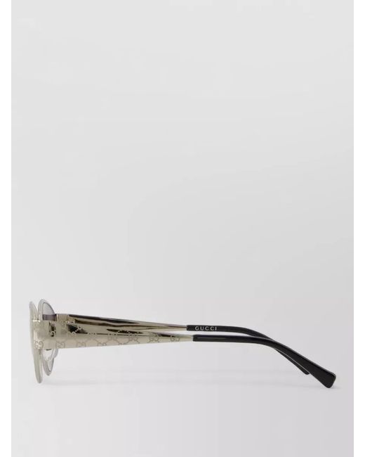 Gucci Gray Metal Sunglasses Slim Temples Design