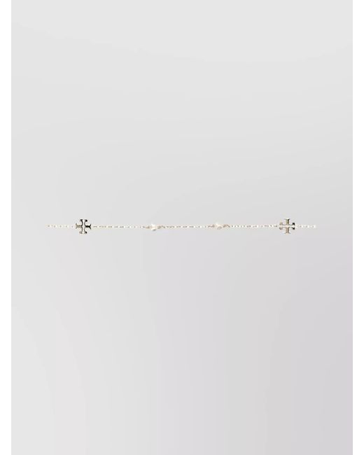 Tory Burch White Dainty Kira Pearl Necklace