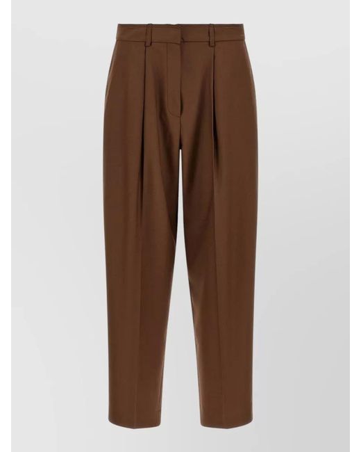 Gianluca Capannolo Brown Nora High Waist Tailored Straight Leg Pants