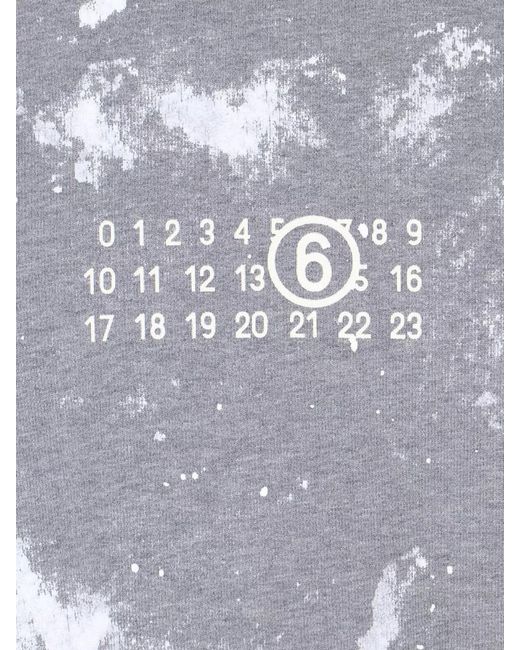 MM6 by Maison Margiela Gray Crew Neck Sweatshirt Graphic Print Tie Dye for men