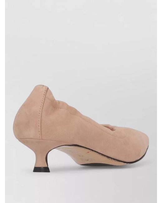 LA ROSE Pink Pointed Toe Kitten Heel Pumps Suede Finish