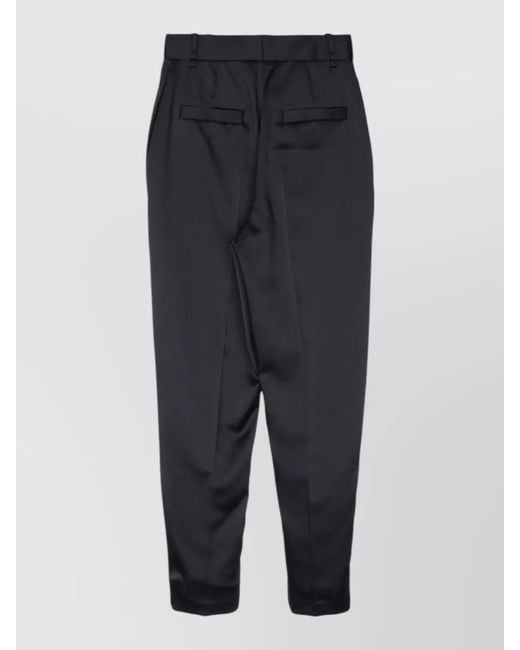 Elisabetta Franchi Blue Tailored High Waist Pleated Ankle Trousers