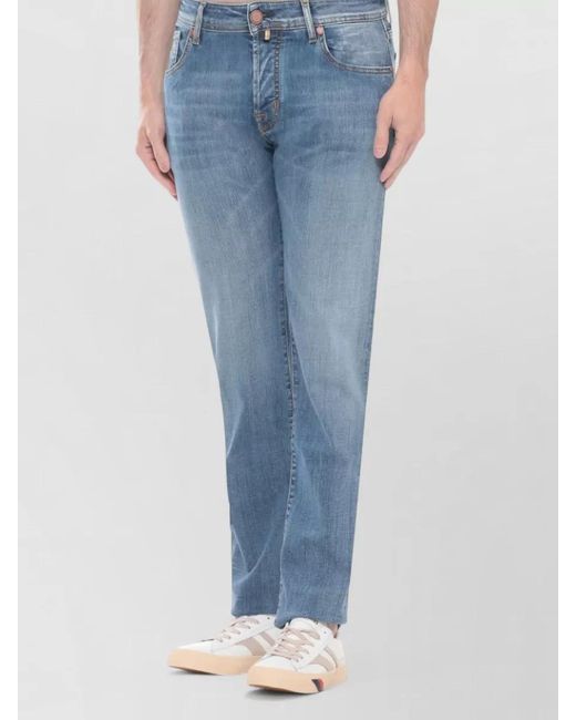 Jacob Cohen Blue Straight Leg Denim Jeans Belt Loops for men