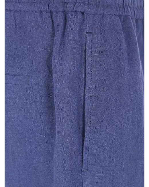 Emporio Armani Blue Shorts Elastic Waistband Back And Side Pockets for men