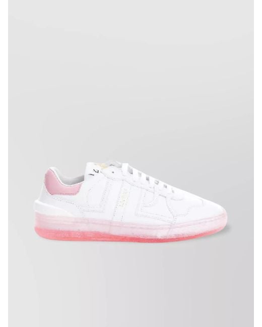 Lanvin Pink Leather Low-Top Sneakers