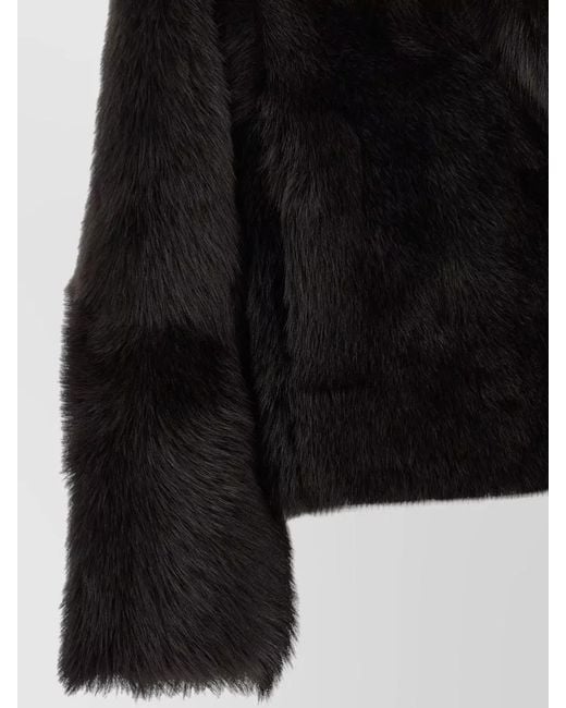 Blancha Black Toscana Faux Fur Cropped Coat