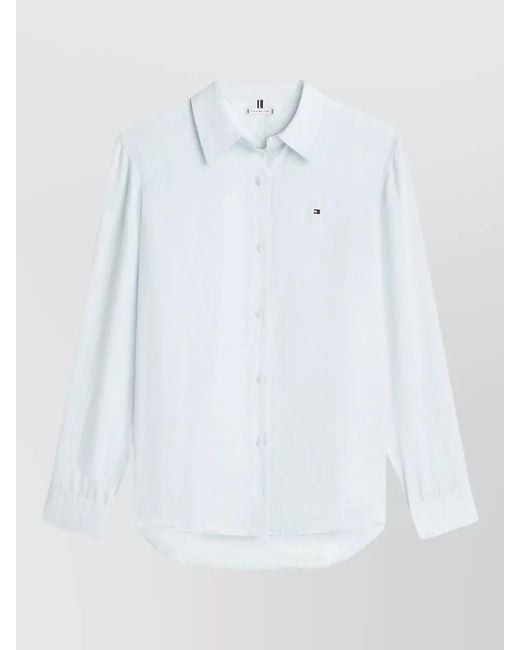 Tommy Hilfiger White Long Sleeve Button Cuff Shirt Top
