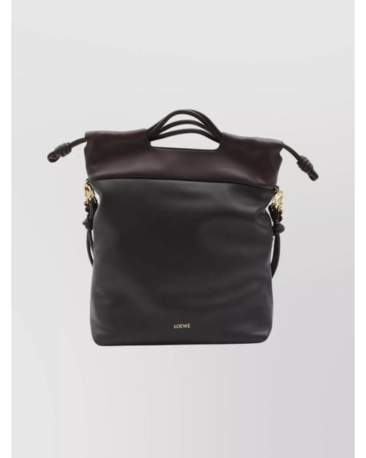 Loewe Black Two-Tone Tote Bag Removable Strap