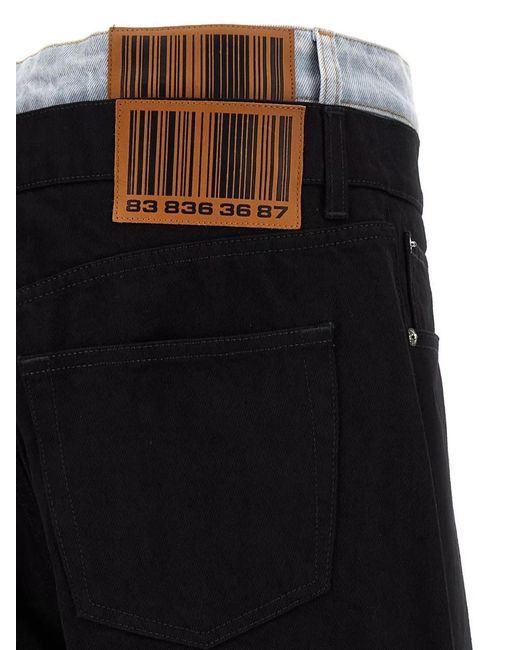 VTMNTS Black Denim Straight-Leg Jeans for men