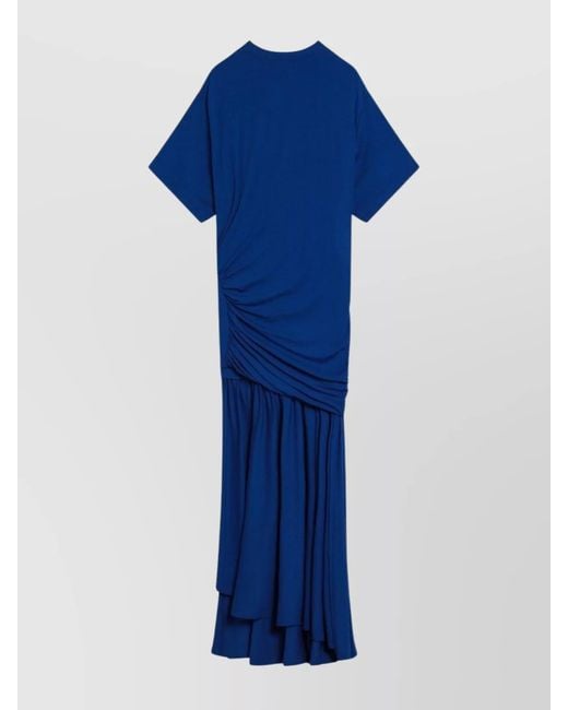 Ferragamo Blue Draped Maxi Dress