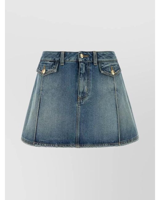 McQueen Blue Denim Mini Skirt