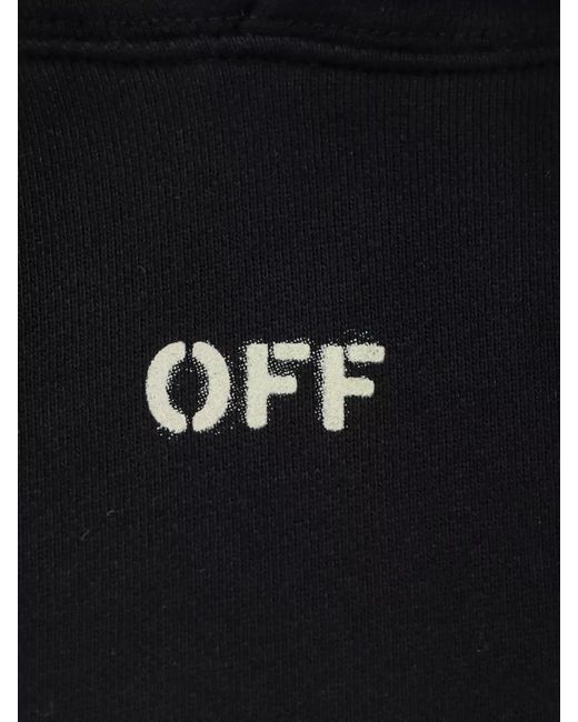 Off-White c/o Virgil Abloh Blue Cotton Hooded Sweatshirt Kangaroo Pocket for men
