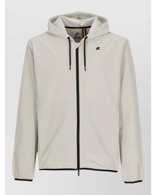 K-Way White Hooded Waterproof Raincoat for men