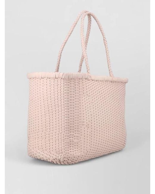 Dragon Diffusion Natural Weave Large Leather Tote Bag
