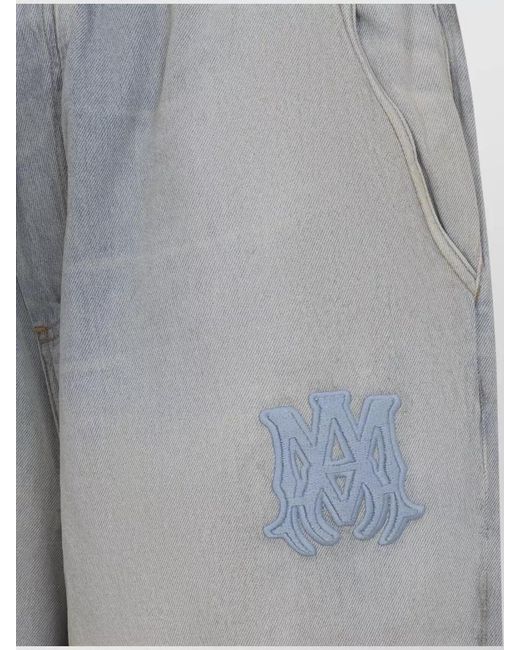 Amiri Gray Cotton Relaxed Baggy Jeans for men