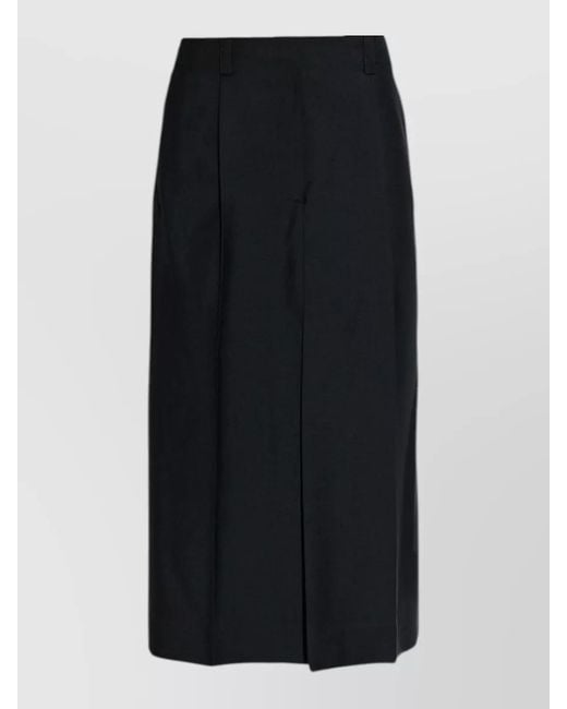 Givenchy Black Midi Skirt Silk Blend Notch Lapel Design