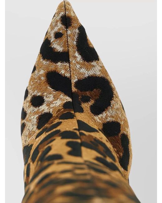 Dolce & Gabbana White Leopard-Jacquard High Boots