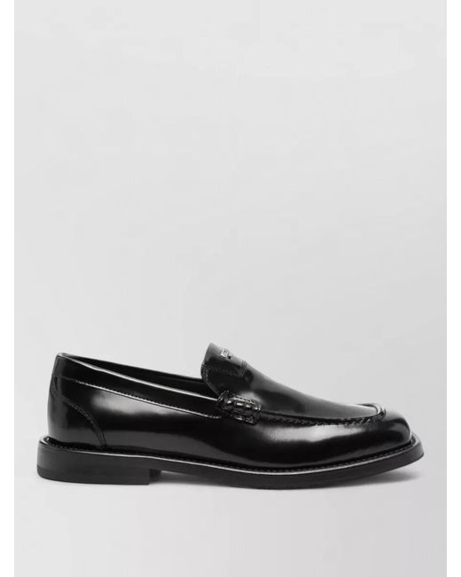 Moschino Black Loafers Round Toe Smooth Finish Durable Sole for men